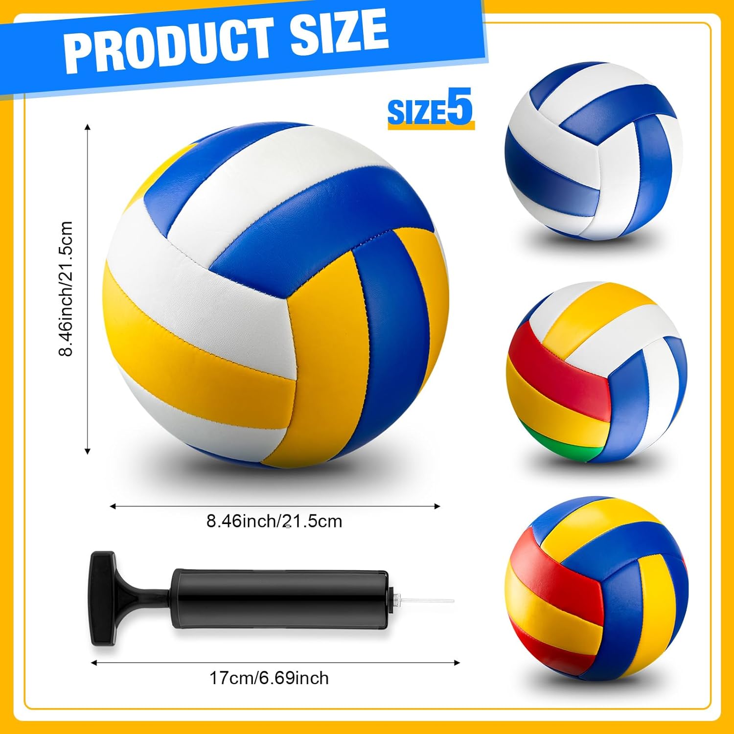 10 Pcs Official Size 5 Volleyballs, Soft Beach Volley Ball with Pump Needle, Indoor Outdoor Volleyball for Girls Youth Adult Beach Sand Pool Water Game and Gym - Image 2