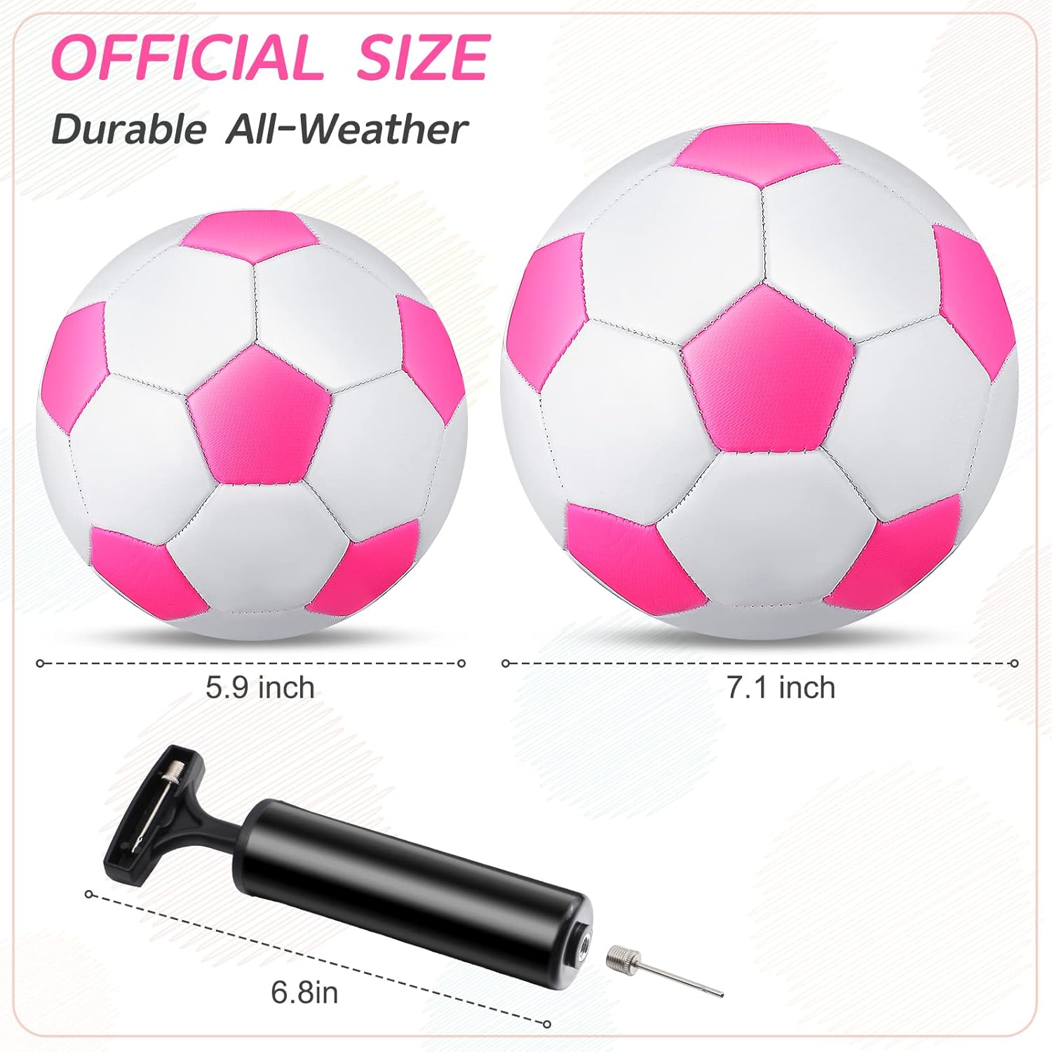 2 Pcs Soccer Ball with Pump Soccer Ball Toy Official Size 2 Size 3 Indoor Outdoor Sports Gift for Child Practice Training Game Back to School - Image 2