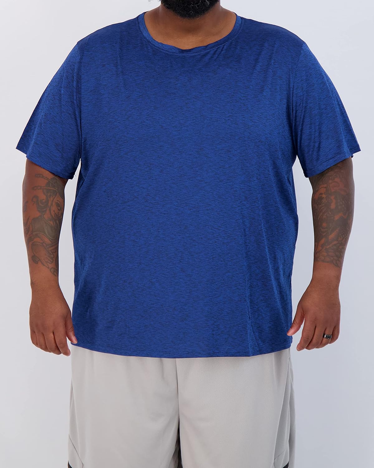 3 Pack: Men Big & Tall Tech Stretch Long-Sleeve & Short-Sleeve Dry-Fit T-Shirt (3XT-5XT) - Image 2