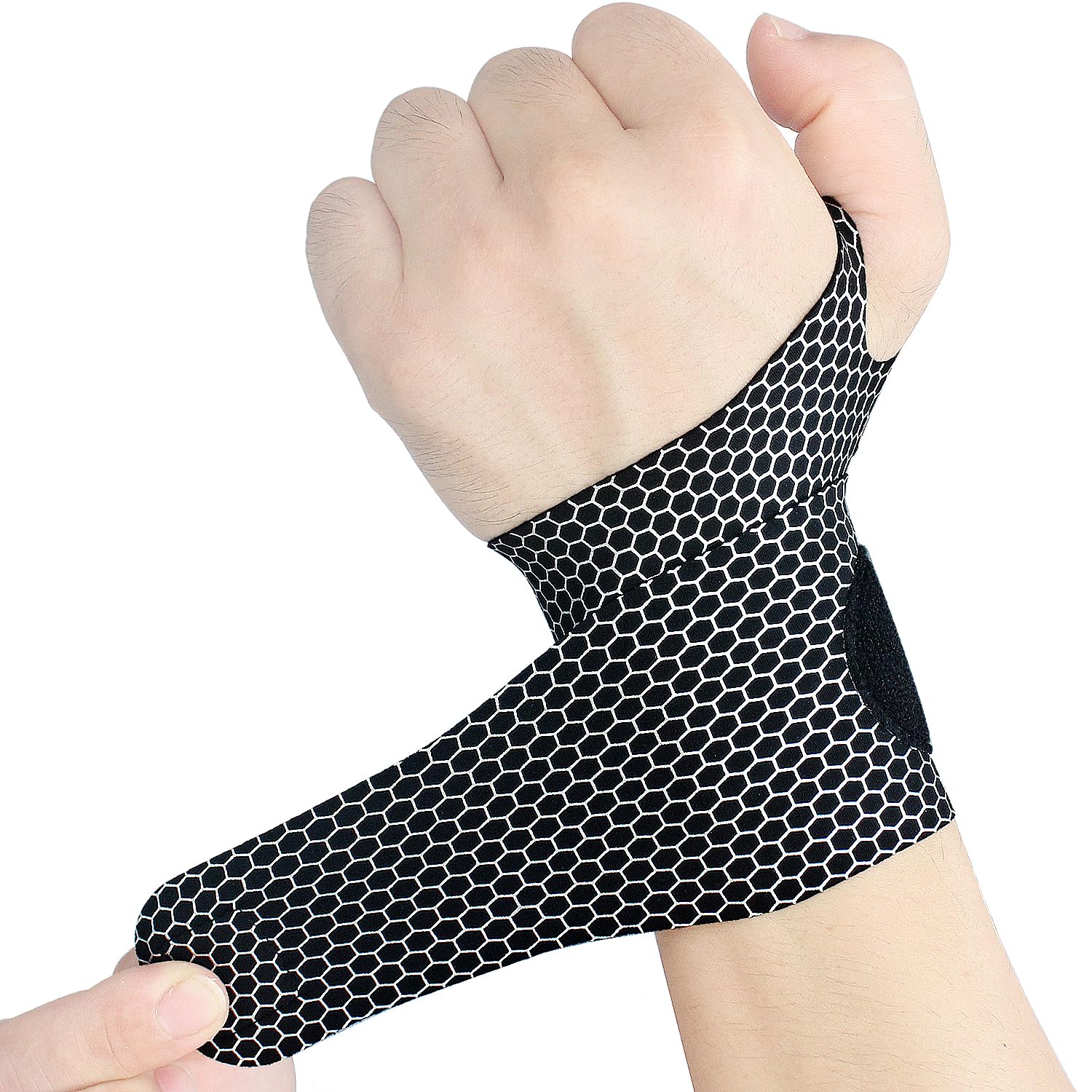 2 Pcs Ultra-Thin Wrist Brace Support for Carpal Tunnel, Pain Relief, Arthritis, Tendonitis, Elastic Wrist Wraps Right and t Hands - Compression and Support for Fitness (Black)