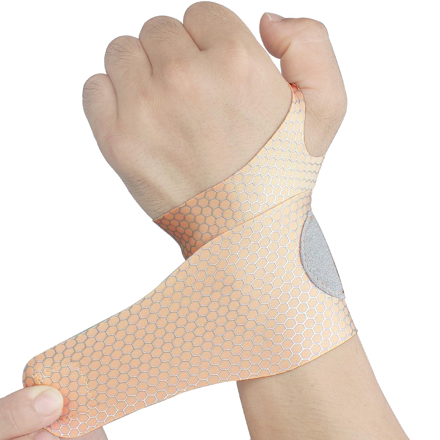 2 Pcs Ultra-Thin Wrist Brace Support for Carpal Tunnel, Pain Relief, Arthritis, Tendonitis, Elastic Wrist Wraps Right and t Hands - Compression and Support for Fitness Enthusiasts (Skin Tone)